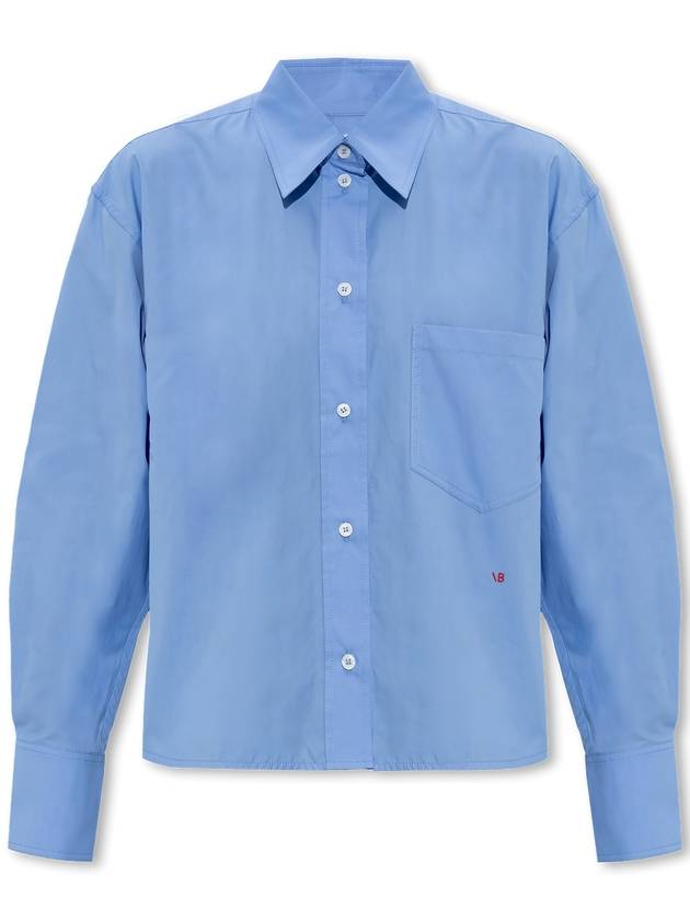 Victoria Beckham Shirt In Organic Cotton, Women's, Blue - VICTORIA BECKHAM - BALAAN 1