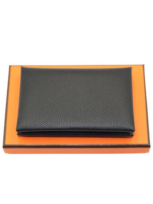 Calvi Absong Palladium Hardware Card Wallet Black - HERMES - BALAAN 2