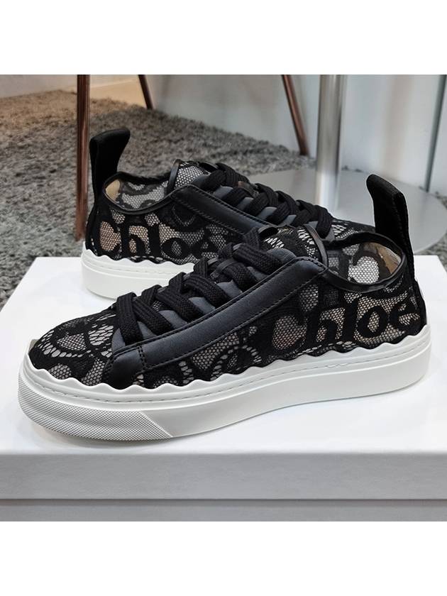 Lauren Lace Low Top Sneakers Black - CHLOE - BALAAN 4