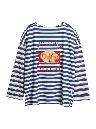 Striped Long Sleeve T-Shirt Navy - CHLOE - BALAAN 1