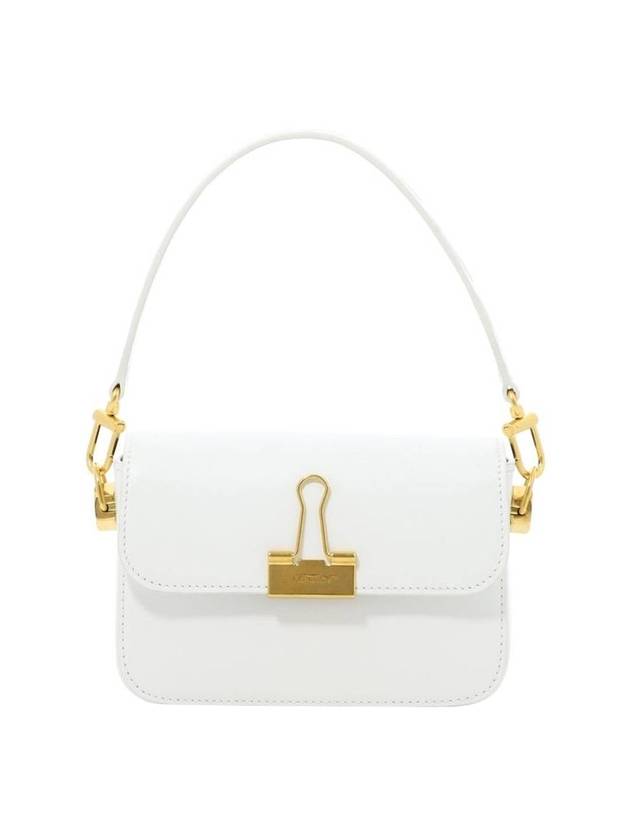 binder clip calfskin small shoulder bag white - OFF WHITE - BALAAN 1