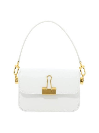 binder clip calfskin small shoulder bag white - OFF WHITE - BALAAN 1