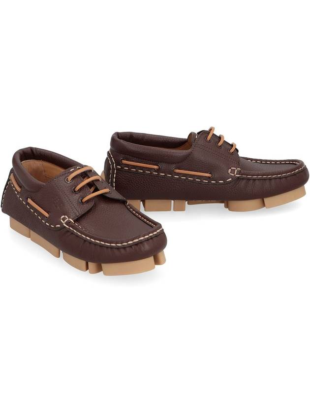 Fendi Fendi Deck Leather Boat Shoes - FENDI - BALAAN 3