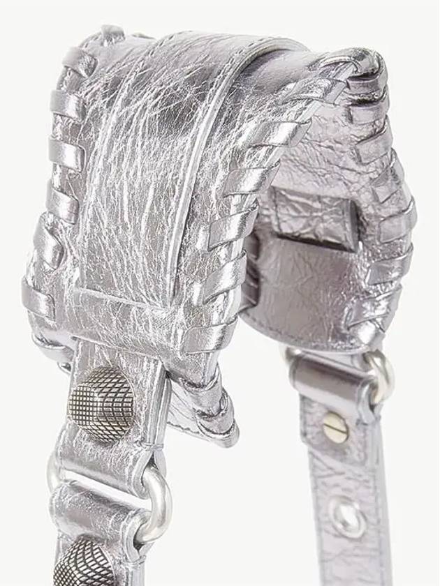 Metallic Le Cagol XS Lambskin Shoulder Bag Silver - BALENCIAGA - BALAAN 7