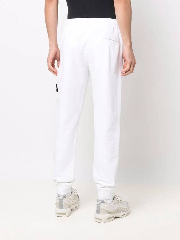 Waffen Patch Cotton Fleece Track Pants White - STONE ISLAND - BALAAN 5