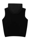 women's fleece hooded vest black - BLACK&WHITE - BALAAN 3