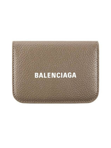 Logo Tripold Leather Half-Wallet Brown - BALENCIAGA - BALAAN 1