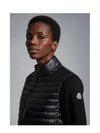 Women's High Neck Wool Padded Cardigan Black - MONCLER - BALAAN 4