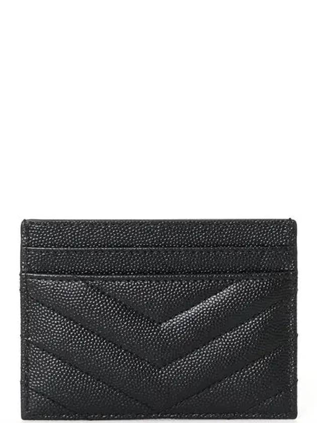 Grande Poudre Textured Matelasse Leather Card Wallet Black - SAINT LAURENT - BALAAN 4