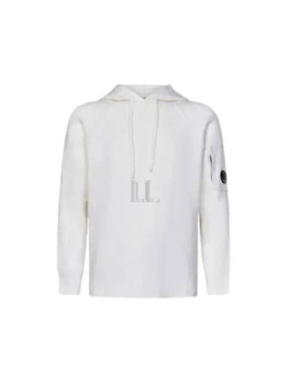 Lambswool GRS Hooded Waffle Knit Top White - CP COMPANY - BALAAN 2