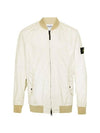 Men's Wappen Patch Zip-Up Bomber Jacket Neutrans Green - STONE ISLAND - BALAAN 1