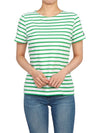 Etrille Striped Short Sleeve T-Shirt White Green - SAINT JAMES - BALAAN 6