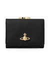 ORB Plaque Small Frame Half Wallet Black - VIVIENNE WESTWOOD - BALAAN 3