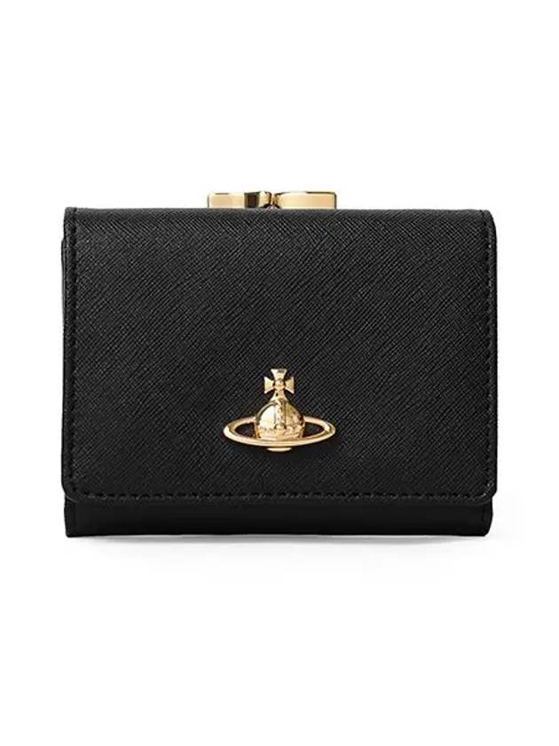 ORB Plaque Small Frame Half Wallet Black - VIVIENNE WESTWOOD - BALAAN 2