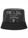 Logo Micro Stud Bucket Hat Black - PRADA - BALAAN 2