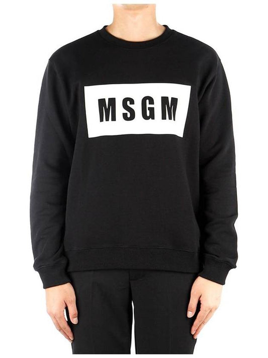 Box Logo Cotton Sweatshirt Black - MSGM - BALAAN 2