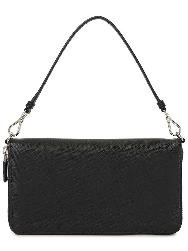 Triangle Logo Saffiano Document Shoulder Bag Black - PRADA - BALAAN 5