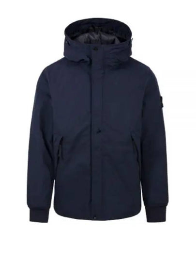 Logo Patch Micro Twill Hooded Jacket Navy - STONE ISLAND - BALAAN 2