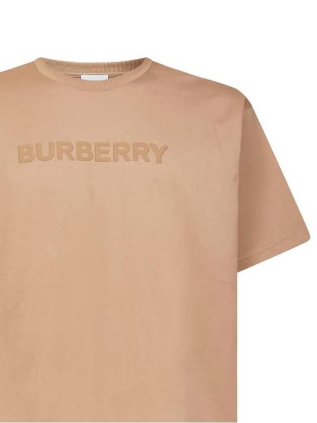 Oversized Logo Short Sleeve T-Shirt Camel - BURBERRY - BALAAN 4