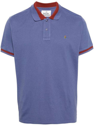 Classic ORB Logo Polo Shirt Dust Blue - VIVIENNE WESTWOOD - BALAAN 1