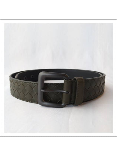 Intrecciato Leather Belt Khaki - BOTTEGA VENETA - BALAAN 2