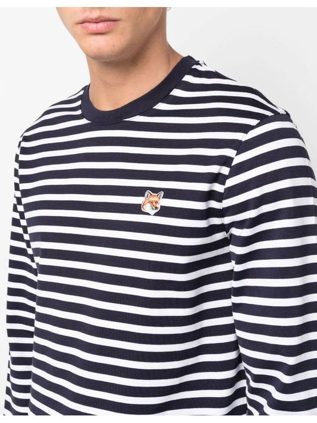 Fox Head Patch Regular Marin Long Sleeve T Shirt Navy Stripes - MAISON KITSUNE - BALAAN 6