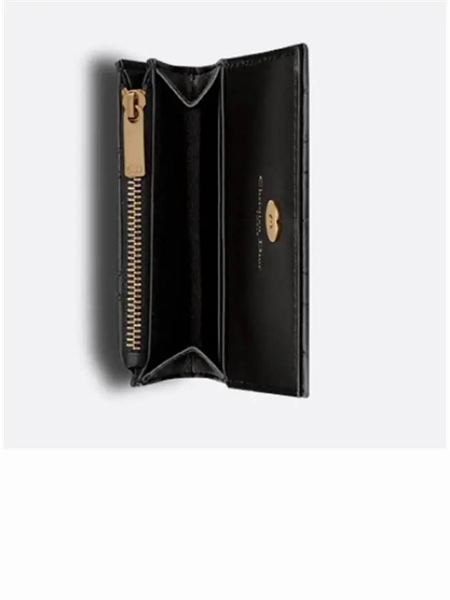 Caro XS Supple Cannage Calfskin Card Wallet Black - DIOR - BALAAN 4