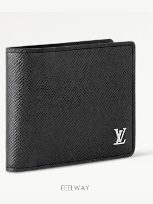 Multiple Taiga Leather Half Wallet Black - LOUIS VUITTON - BALAAN 3