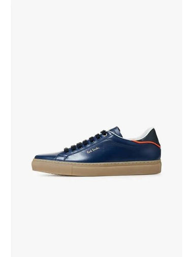 BECK ribbed heel tab leather sneakers dark navy - PAUL SMITH - BALAAN 1