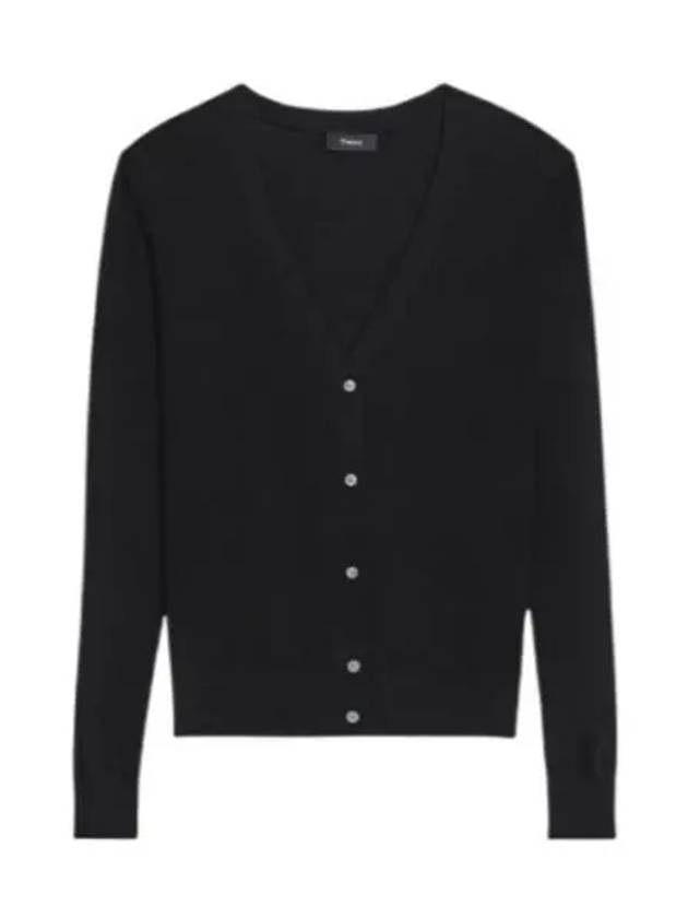 Fine Knit Wool Cardigan Black - THEORY - BALAAN 2