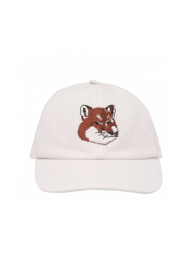 Large Fox Head Embroidered 6P Ball Cap White - MAISON KITSUNE - BALAAN 1