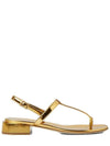 Metallic Leather Sandals Gold - BURBERRY - BALAAN 2