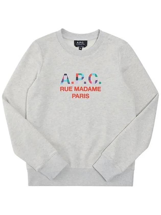 Women's Color Block Logo Sweat Sweatshirt Ecru Header - A.P.C. - BALAAN 6