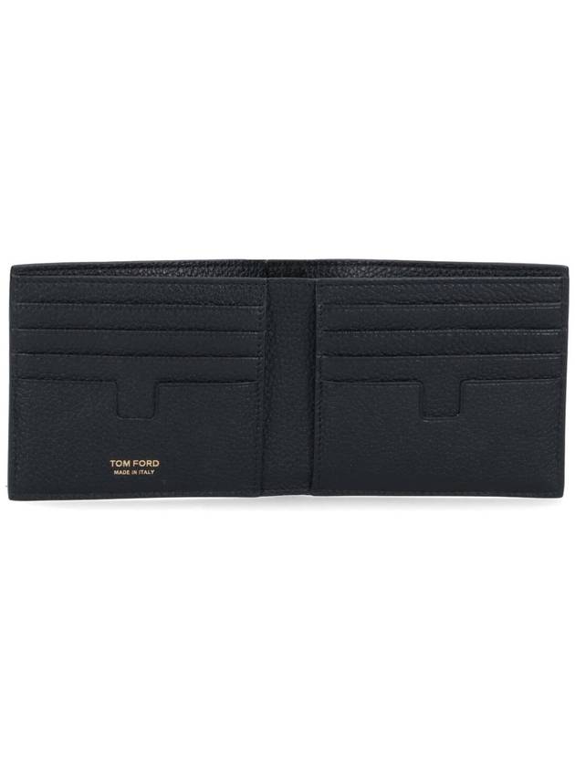 Men's T-Line Small Grain Leather Half Wallet Black - TOM FORD - BALAAN 3