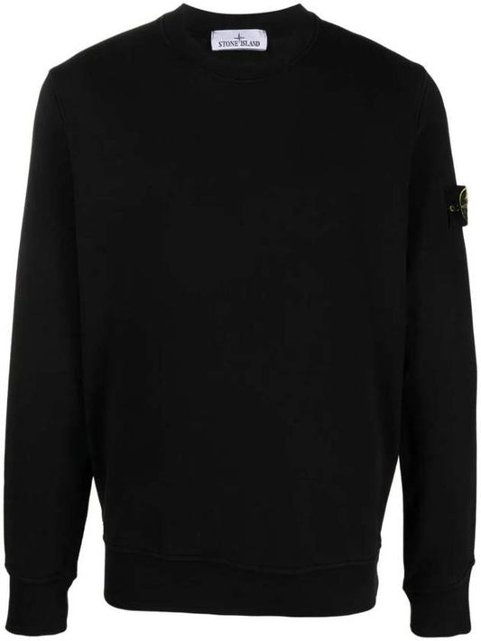 Wappen Patch Garment Dyed Sweatshirt Black - STONE ISLAND - BALAAN 1