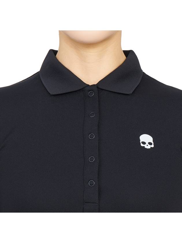 Women's Golf Picket Logo Short Sleeve PK Shirt Black - HYDROGEN - BALAAN 7