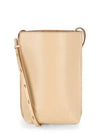 Banner Logo Small Leather Cross Bag Beige - GANNI - BALAAN 3