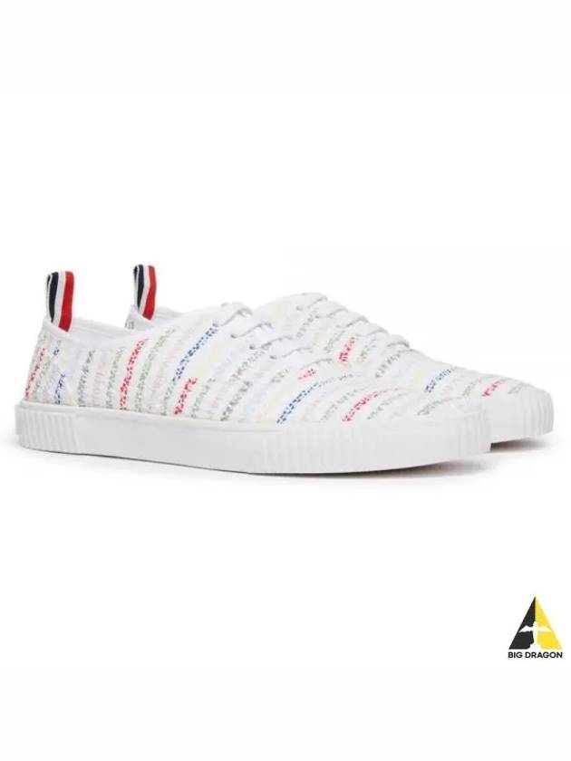 Seersucker Tweed Heritage Trainer Low Top Sneakers White - THOM BROWNE - BALAAN 2