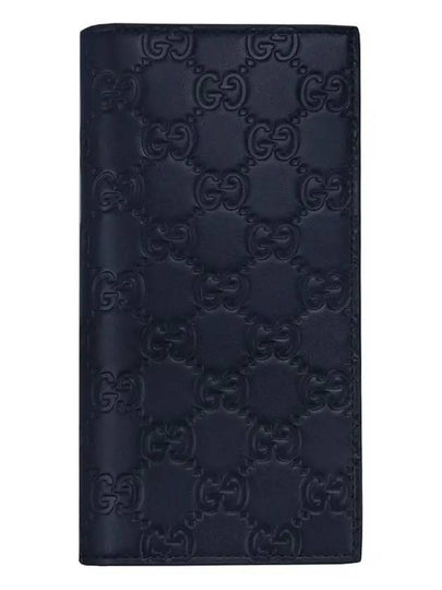 Signature GG Leather Long Wallet Navy - GUCCI - BALAAN 2