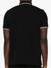 Stretch Cotton Pique Short Sleeve Polo Shirt Black - STONE ISLAND - BALAAN 4