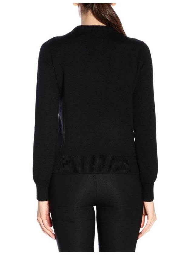 Women's Logo Embroidered Knit Top Black - SAINT LAURENT - BALAAN 4