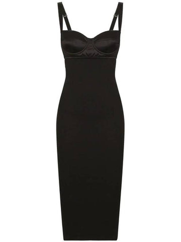 bustier style sleeveless midi dress F6DBXTFUGKF - DOLCE&GABBANA - BALAAN 1