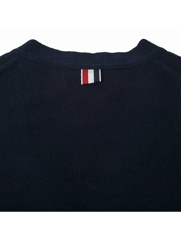 Men's Diagonal Classic Cashmere Cardigan Navy - THOM BROWNE - BALAAN 7