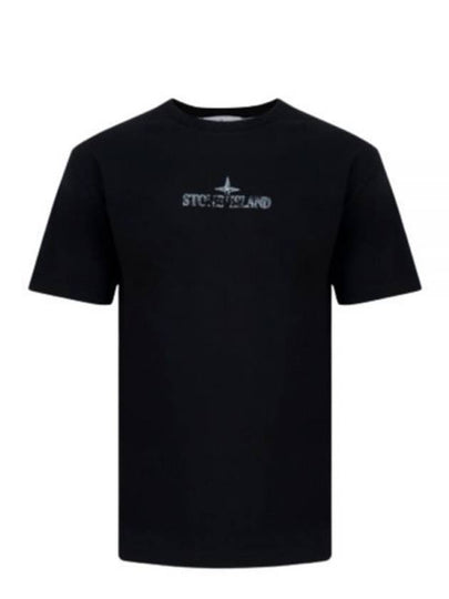 Logo Print Short Sleeve T-Shirt Black - STONE ISLAND - BALAAN 2