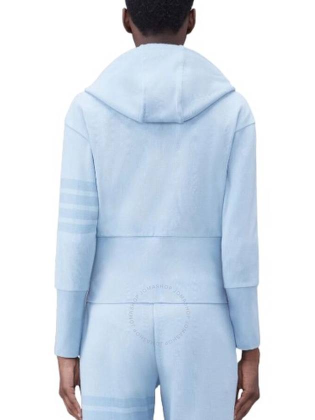 Double Face Knit 4 Bar Zip Up Hoodie Light Blue - THOM BROWNE - BALAAN 4