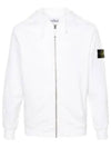 Men's Garment Dyed Malfile Zip Up Hoodie White - STONE ISLAND - BALAAN 2