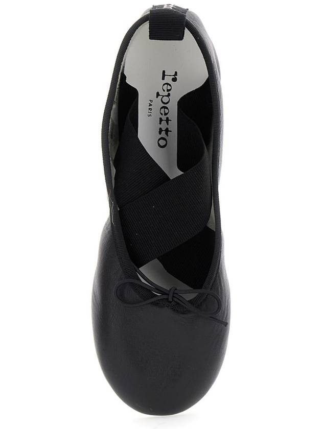 'Gianna' Black Ballet Flats With Elastic Bands In Leather Woman - REPETTO - BALAAN 4