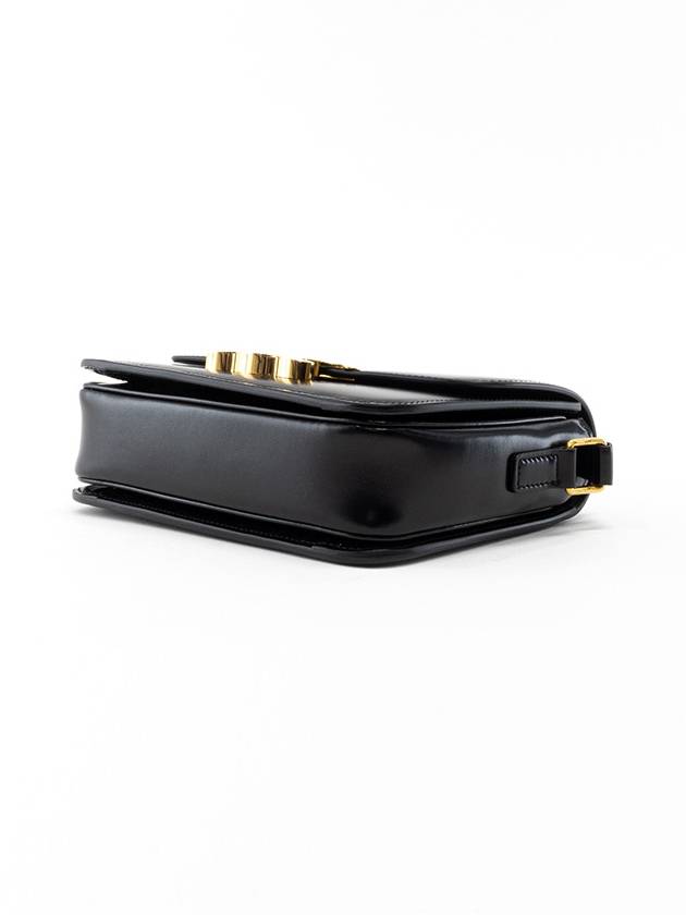 Teen Triomphe Shiny Calfskin Cross Bag Black - CELINE - BALAAN 8