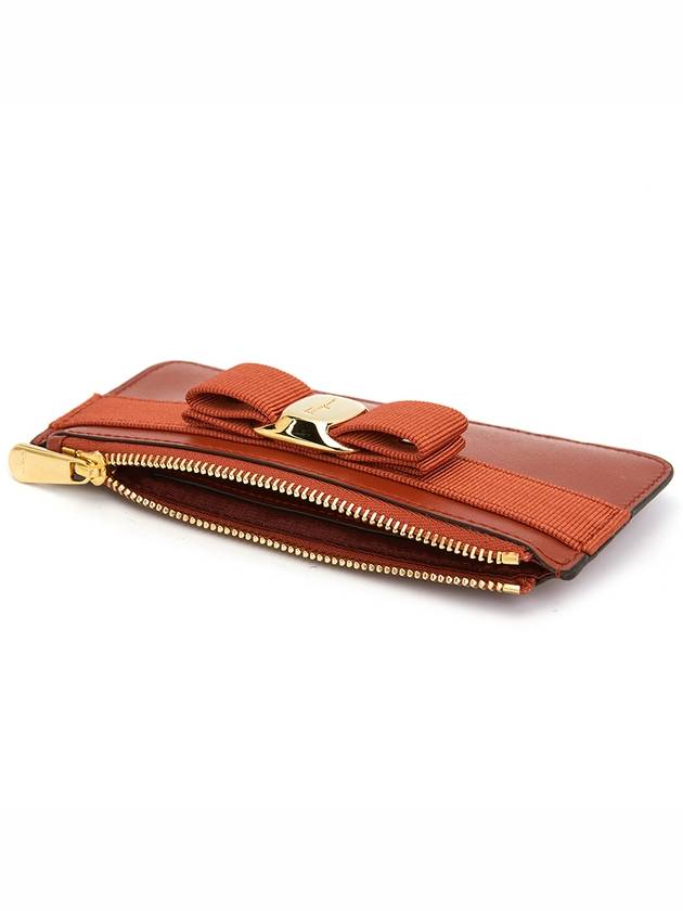 New Vara Bow Zipper Card Wallet Red - SALVATORE FERRAGAMO - BALAAN 5