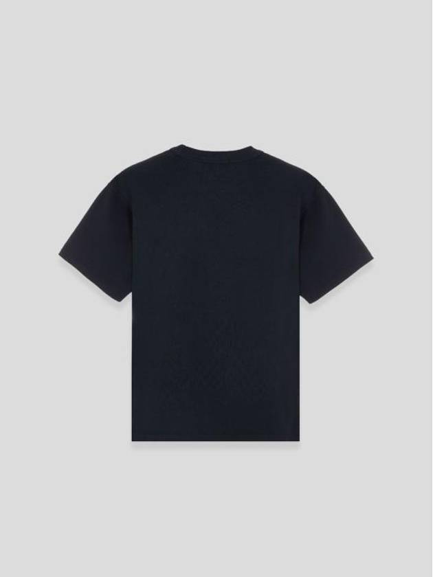 Embossed Logo Regular Fit Cotton Short Sleeve T-Shirt Navy - STONE ISLAND - BALAAN 4